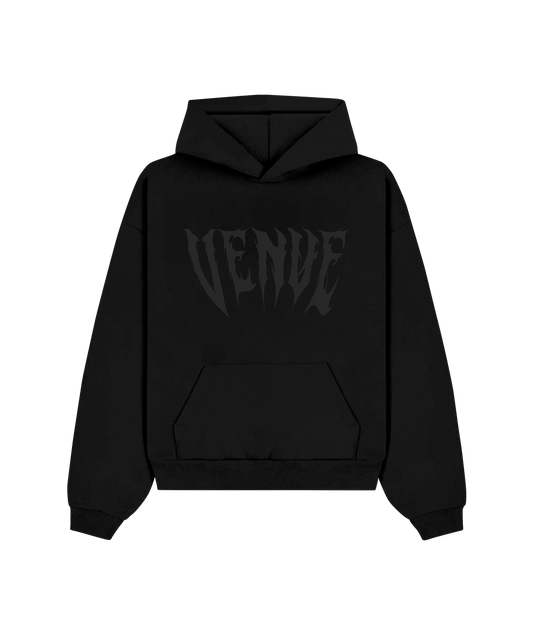 Black Arch Logo Hoodie